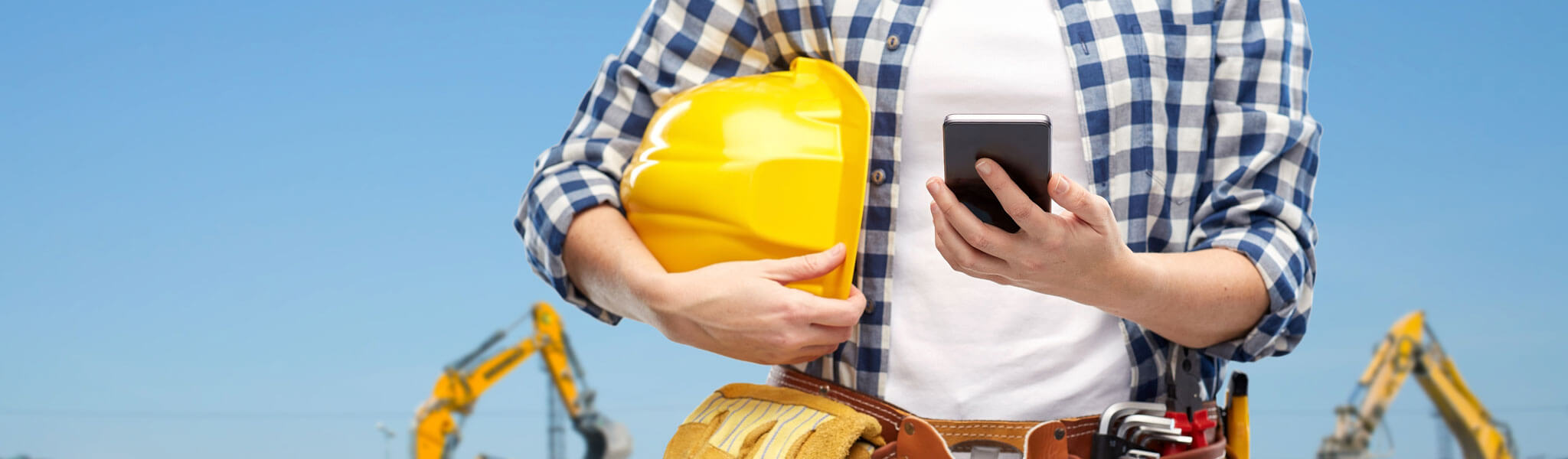 Construction Worker On Phone